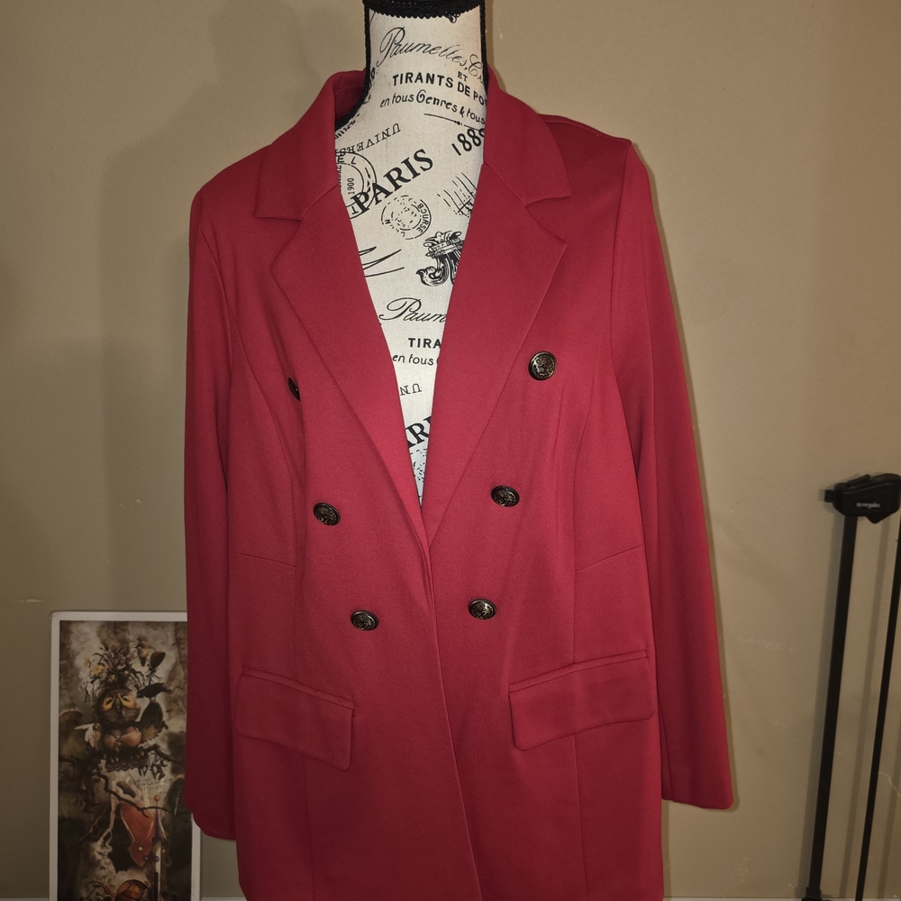 Torrid Bold Red Double-Breasted Blazer